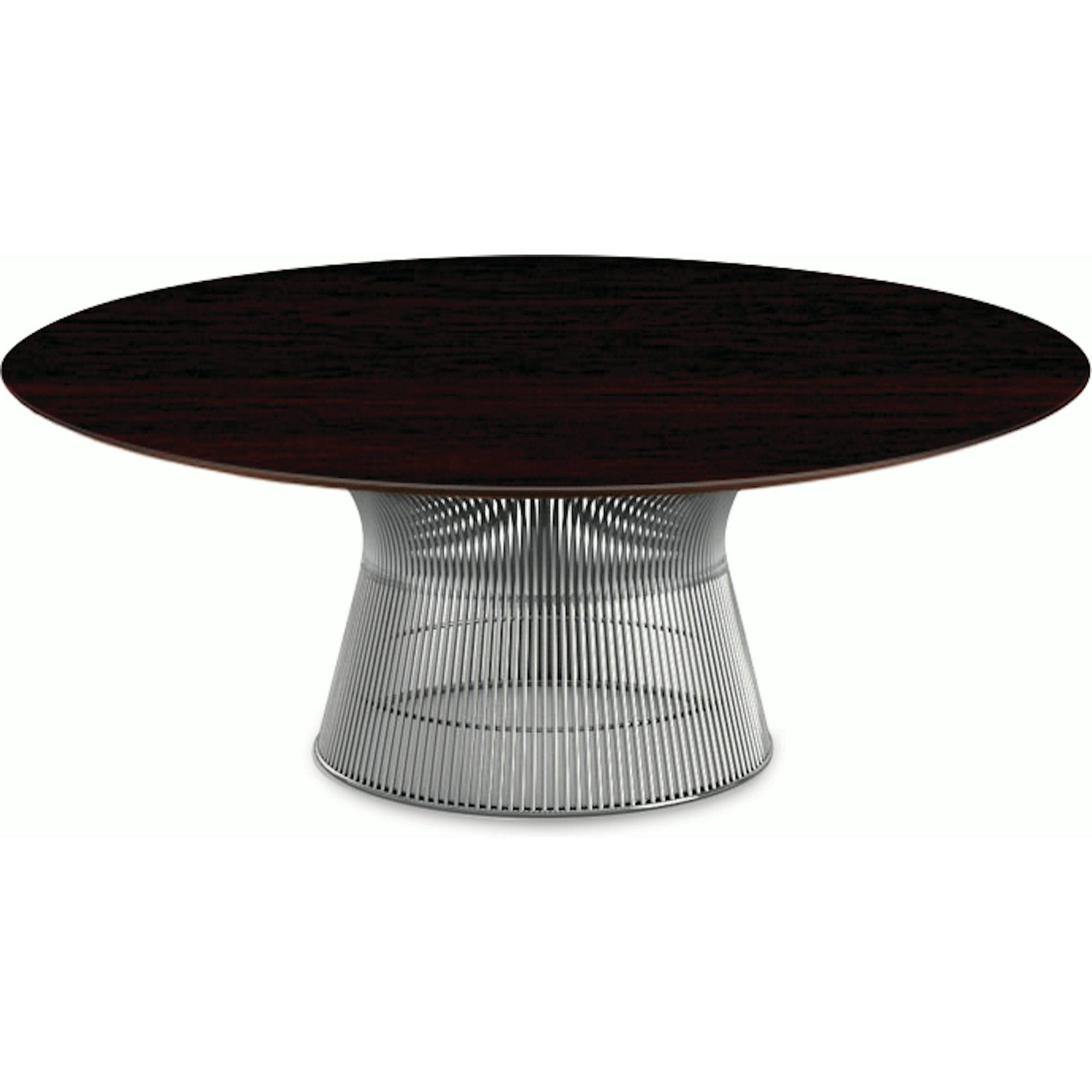 Platner Nickel 42" Coffee Table Coffee Tables Knoll Reff Dark Cherry 