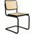 Cesca Cane Chair Side/Dining Knoll Armless Ebonized Beech Black