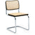 Cesca Cane Chair Side/Dining Knoll Armless Ebonized Beech Polished Chrome