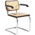 Cesca Cane Chair Side/Dining Knoll Arm Chair Ebonized Beech Polished Chrome