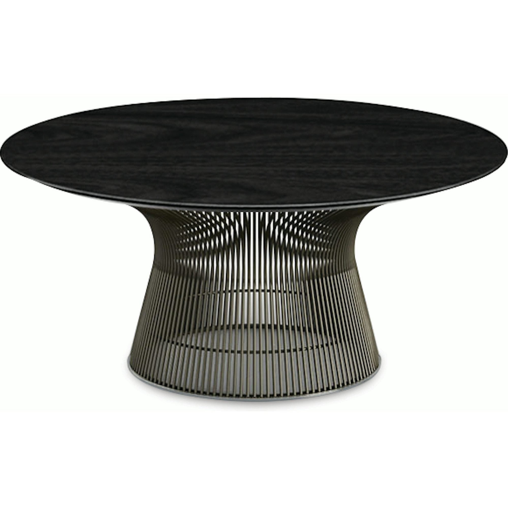 Platner Bronze 36" Coffee Table Coffee Tables Knoll Veneer Ebonized Walnut Top 