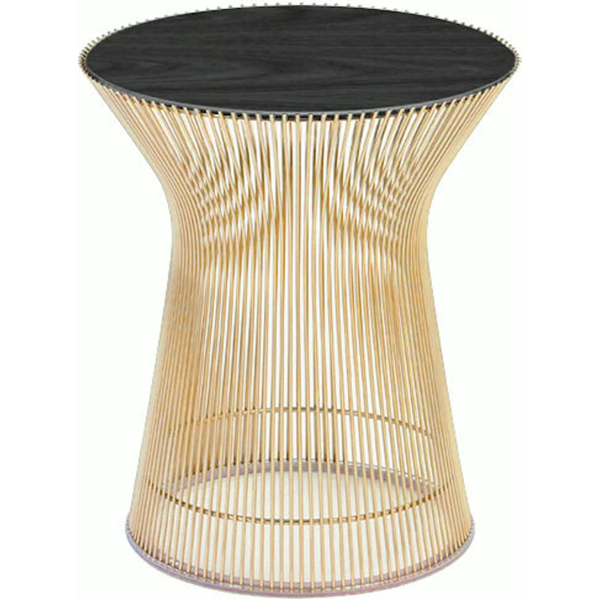 Platner Side Table - Gold side/end table Knoll 18K Gold plated Ebonized Walnut 