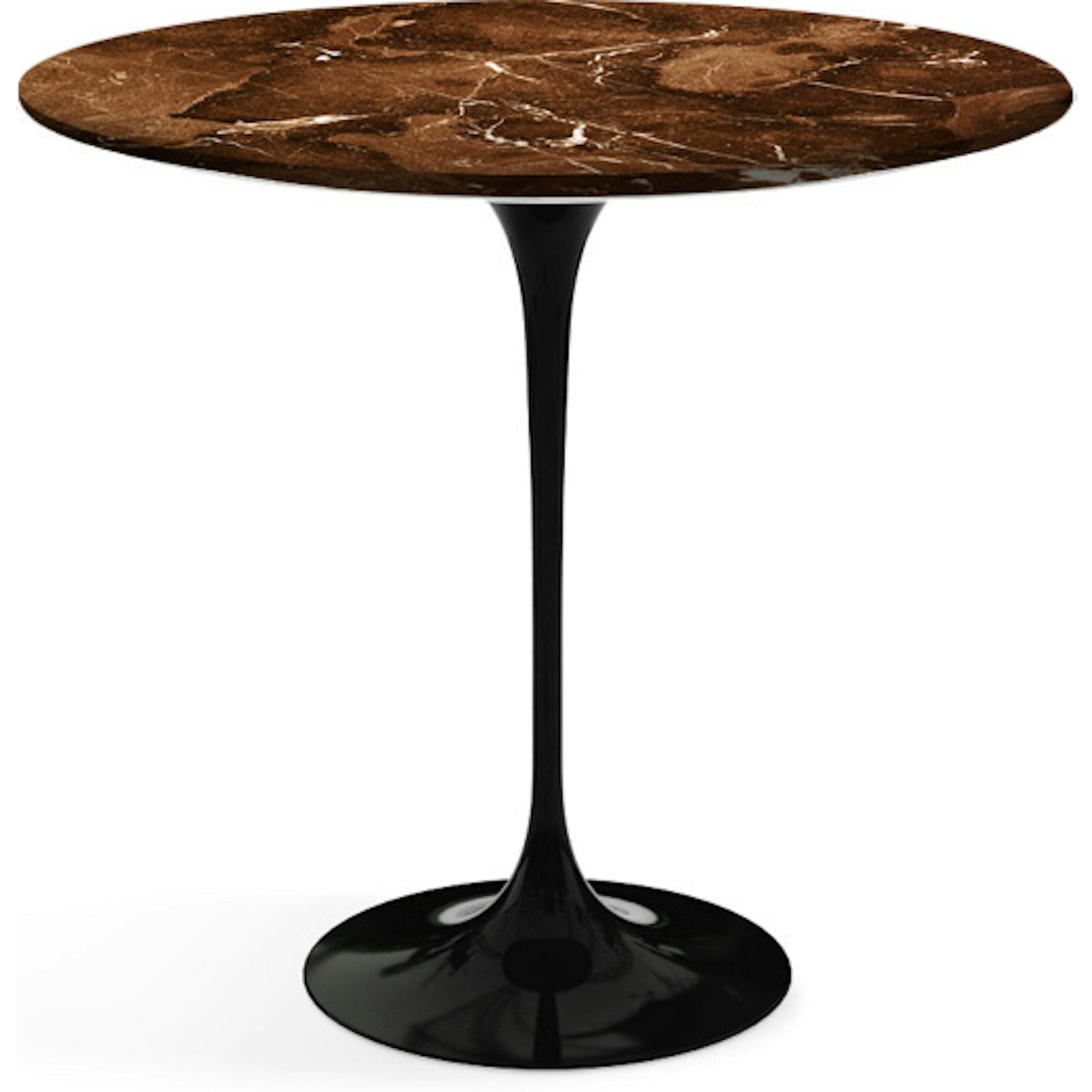 Saarinen Side Table - 22” Oval side/end table Knoll Black Espresso marble, Satin finish 