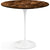 Saarinen Side Table - 22” Oval side/end table Knoll White Espresso marble, Satin finish 