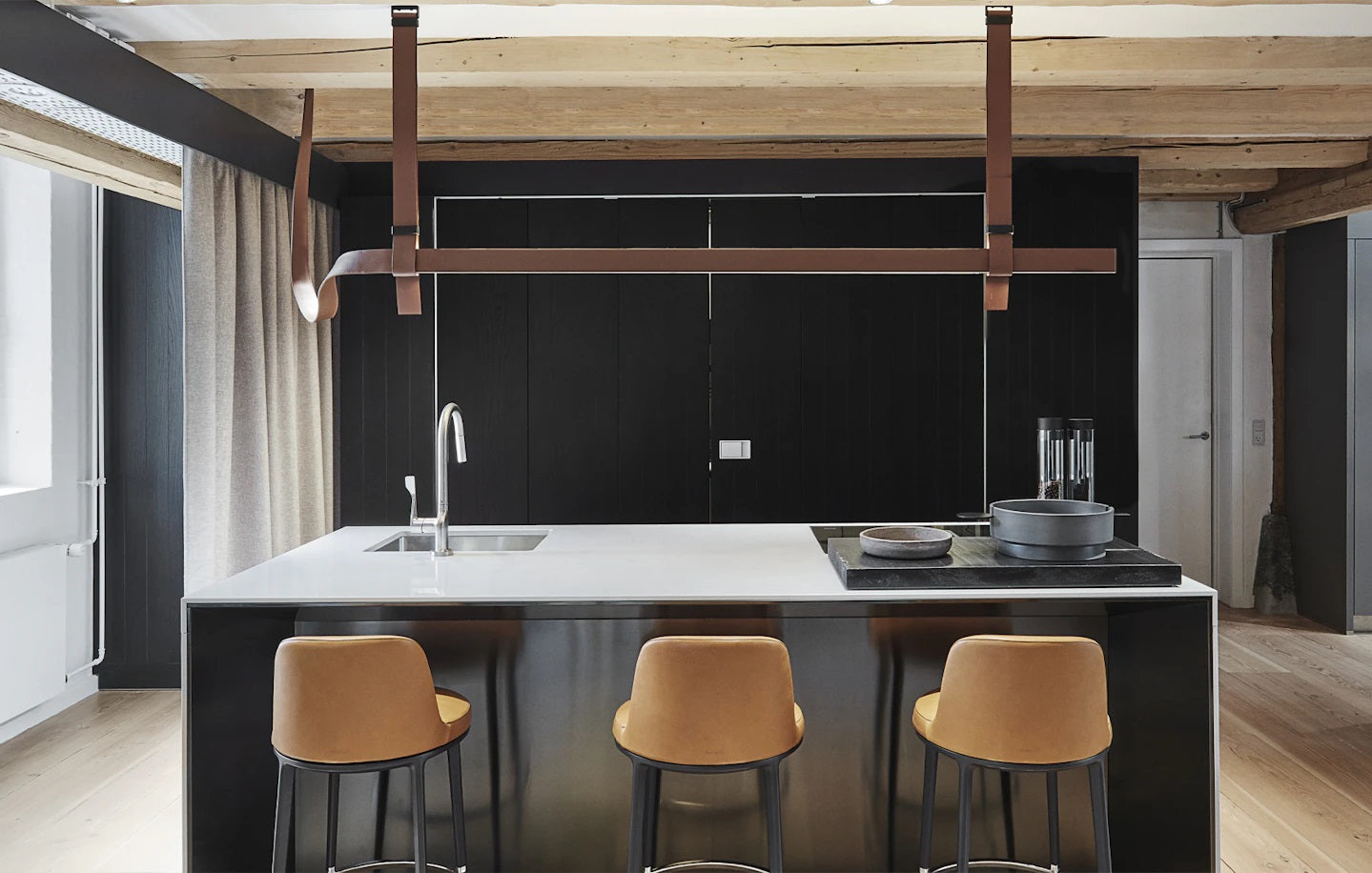Belt - Leather Wrapped Linear Pendant