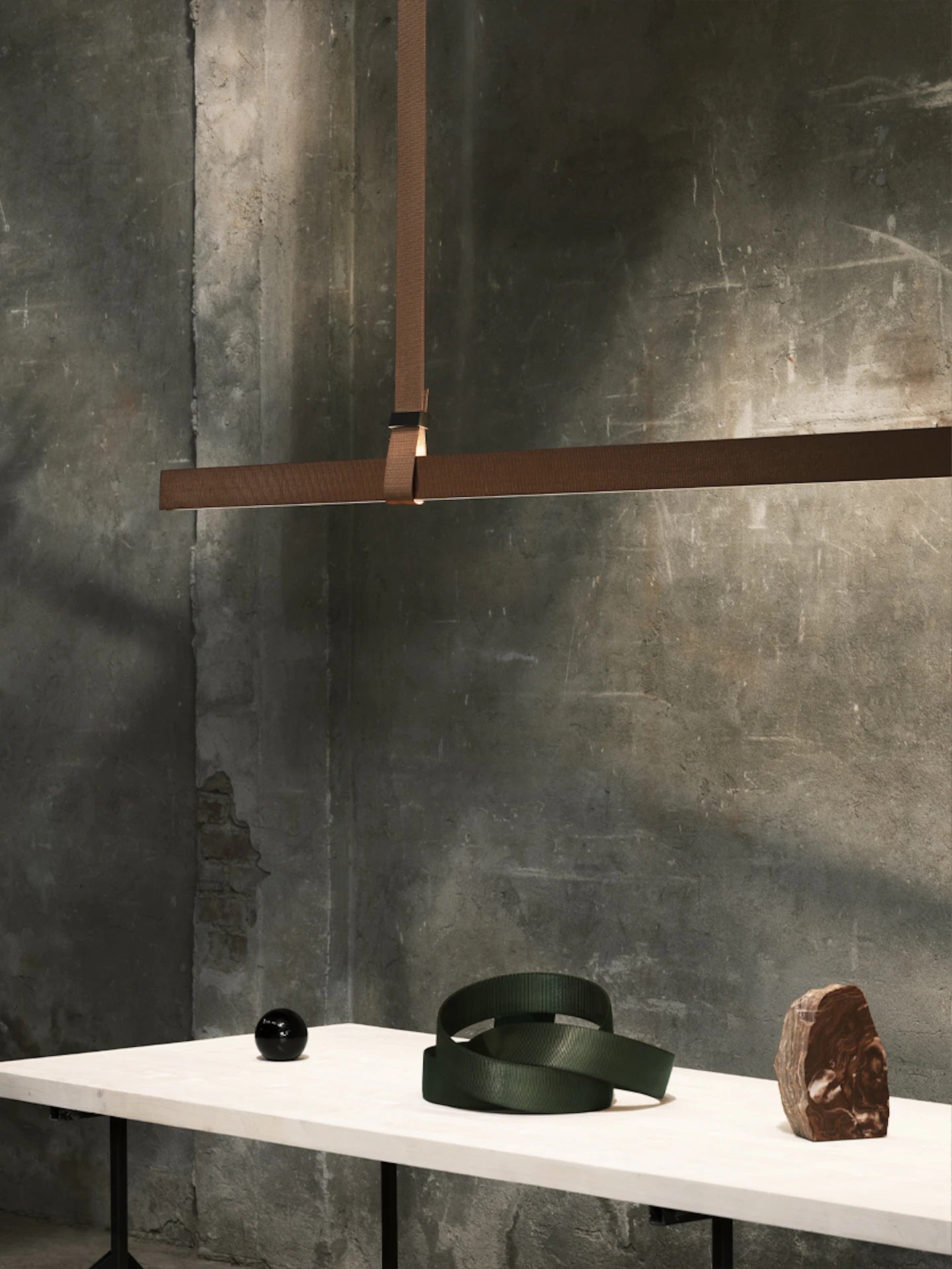 Belt - Leather Wrapped Linear Pendant