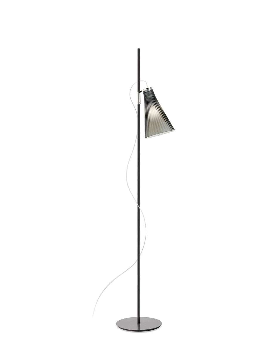 K-Lux Floor Lamp Floor Lamps Kartell Smoke Grey Diffuser - Black Base 