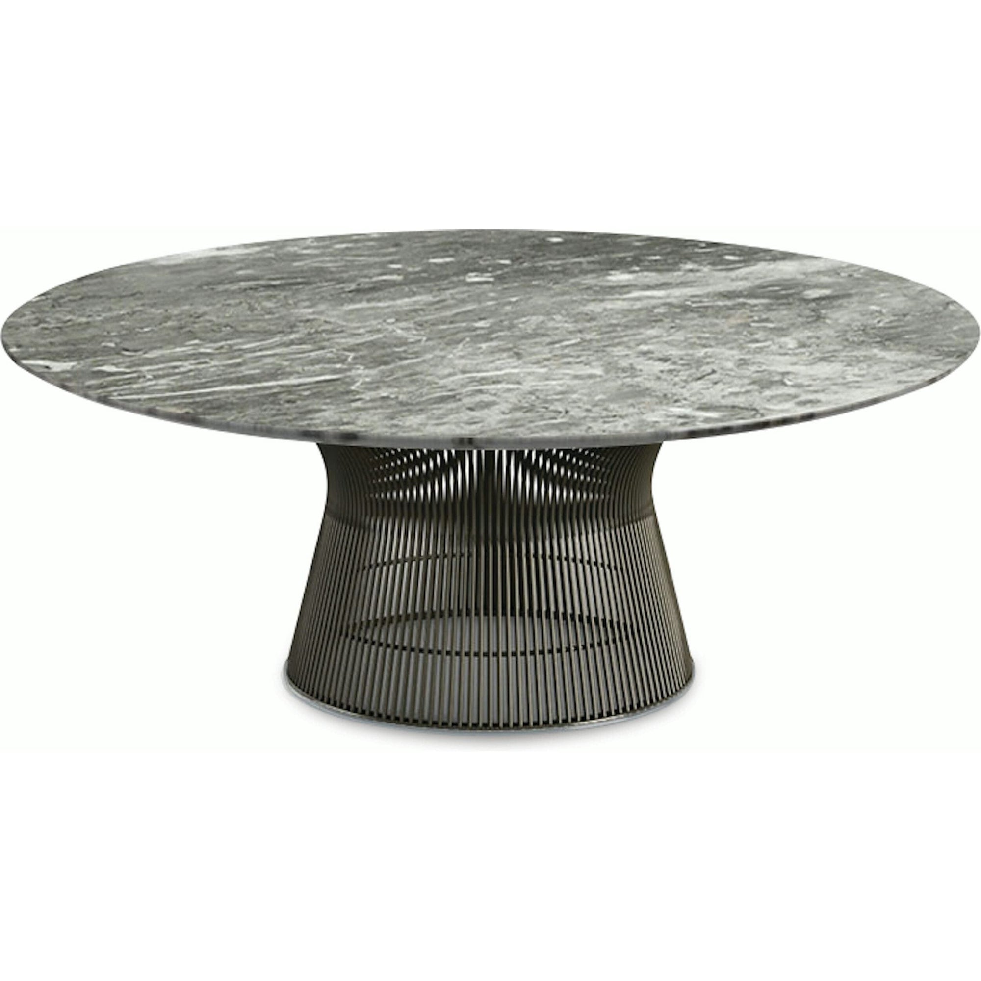 Platner Bronze 42" Coffee Table Coffee Tables Knoll Polished Finish Grey Marble Top: Light grey 