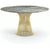 Platner Dining Table - 54 Inch Dining Tables Knoll 18K Gold Plated Grey marble, Shiny finish 