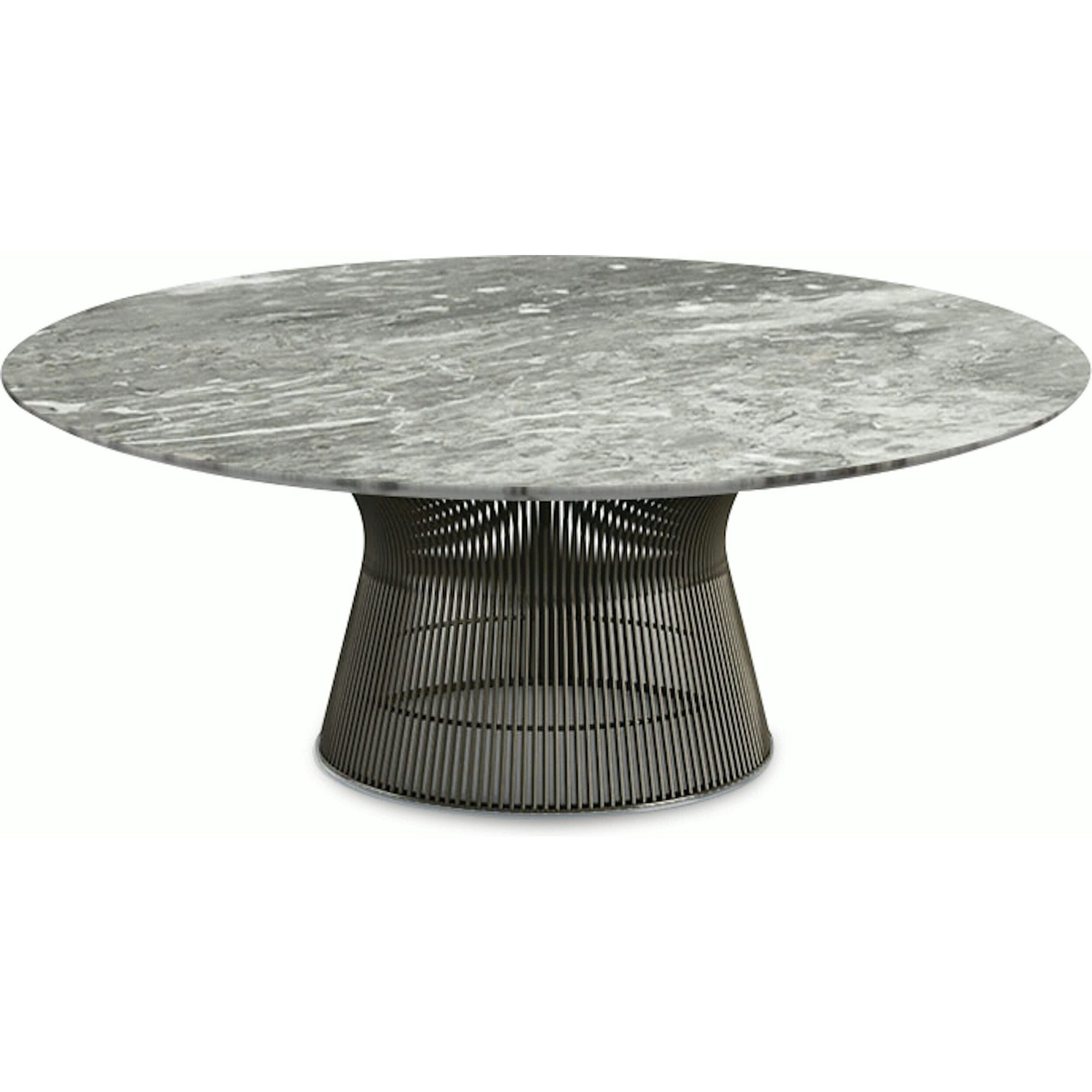 Platner Bronze 42" Coffee Table Coffee Tables Knoll Satin Finish Grey Marble Top: Light grey 
