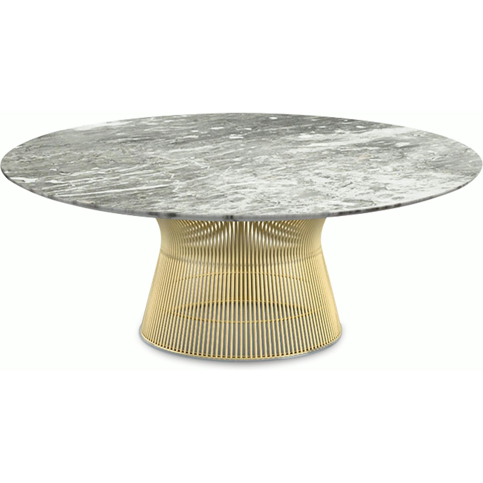 Platner Coffee Table - 42" in Gold Coffee Tables Knoll 18K Gold plated Grey marble, Satin finish 