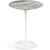 Saarinen Side Table - 16" Round side/end table Knoll White Grey marble, Satin finish 