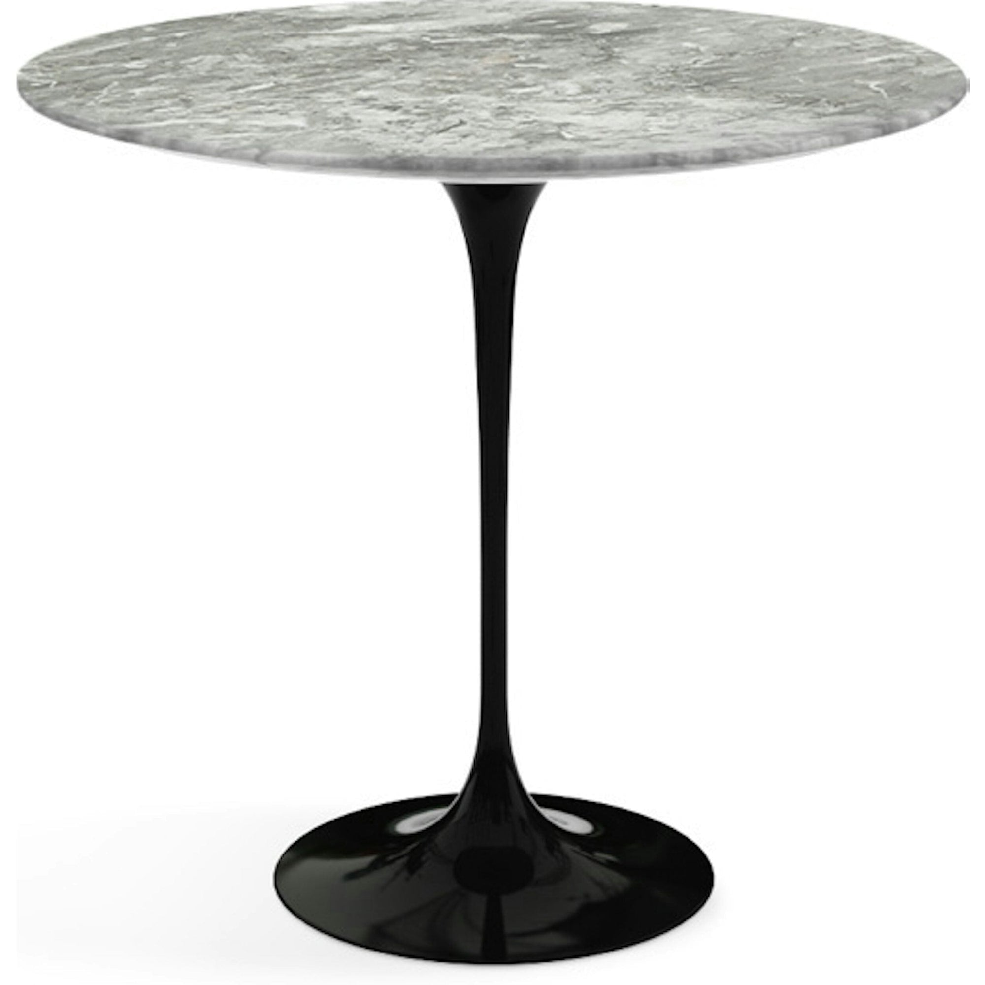 Saarinen Side Table - 22” Oval side/end table Knoll Black Grey marble, Satin finish 