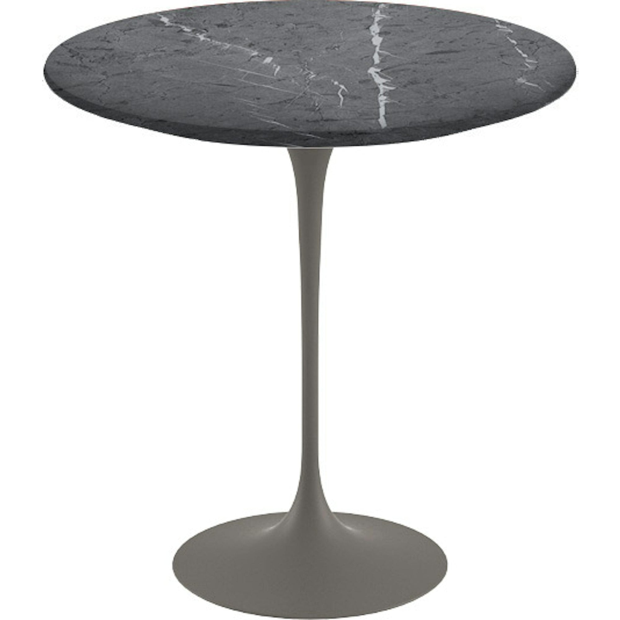 Saarinen Side Table - 20” Round side/end table Knoll Grey Grigio Marquina marble, Satin finish 