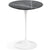 Saarinen Side Table - 16" Round side/end table Knoll White Grigio Marquina marble, Shiny finish 