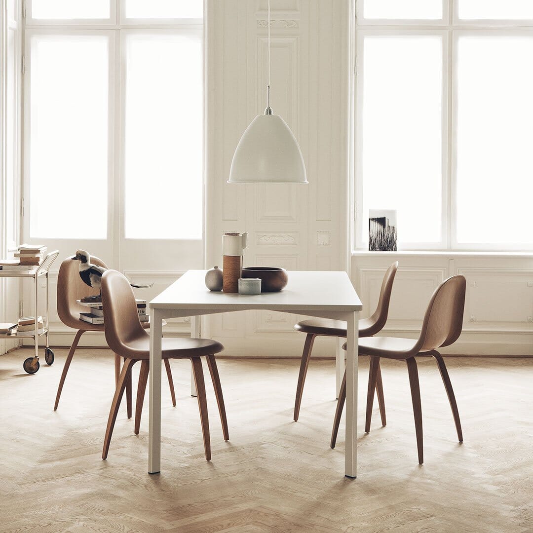 3D Dining Chair - Wood Base Dining Chair Gubi 