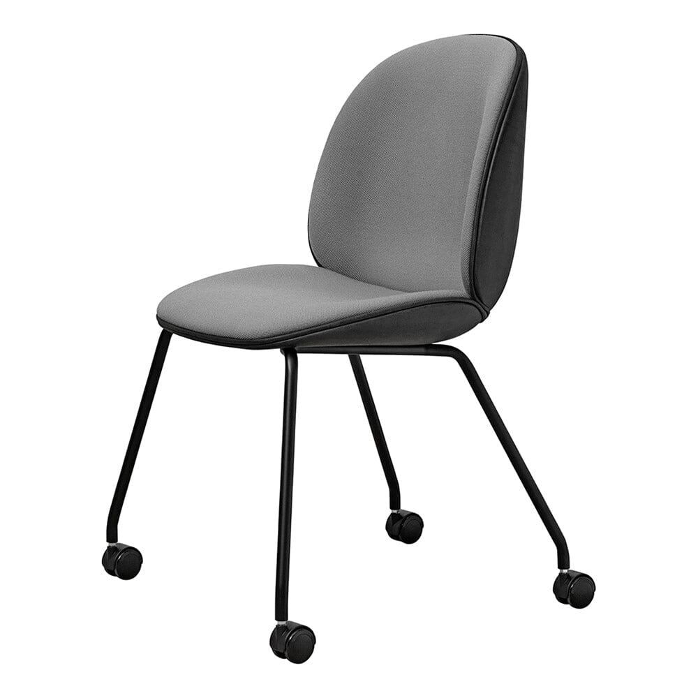 Beetle Meeting Chair 4 Legs with Castors - Fully Upholstered Chairs Gubi 