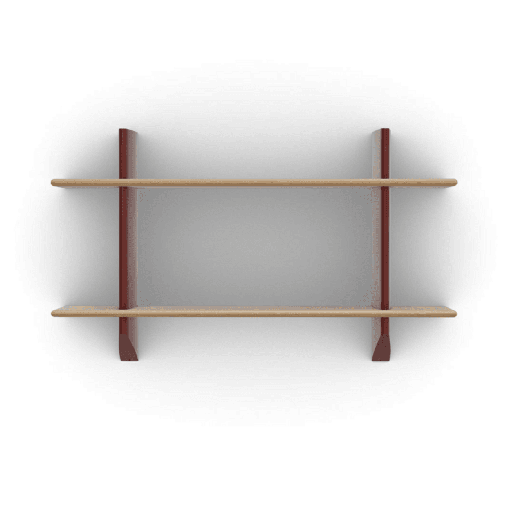 Rayonnage Mural Shelves Vitra Japanese Red / Natural Solid Oak 