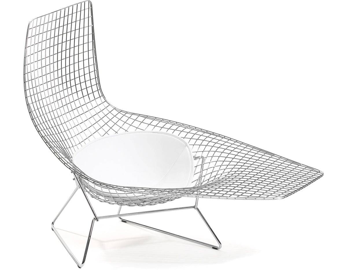 Bertoia Asymmetric Chaise Lounge With Seat Cushion lounge chair Knoll 