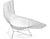 Bertoia Asymmetric Chaise Lounge With Seat Cushion lounge chair Knoll 