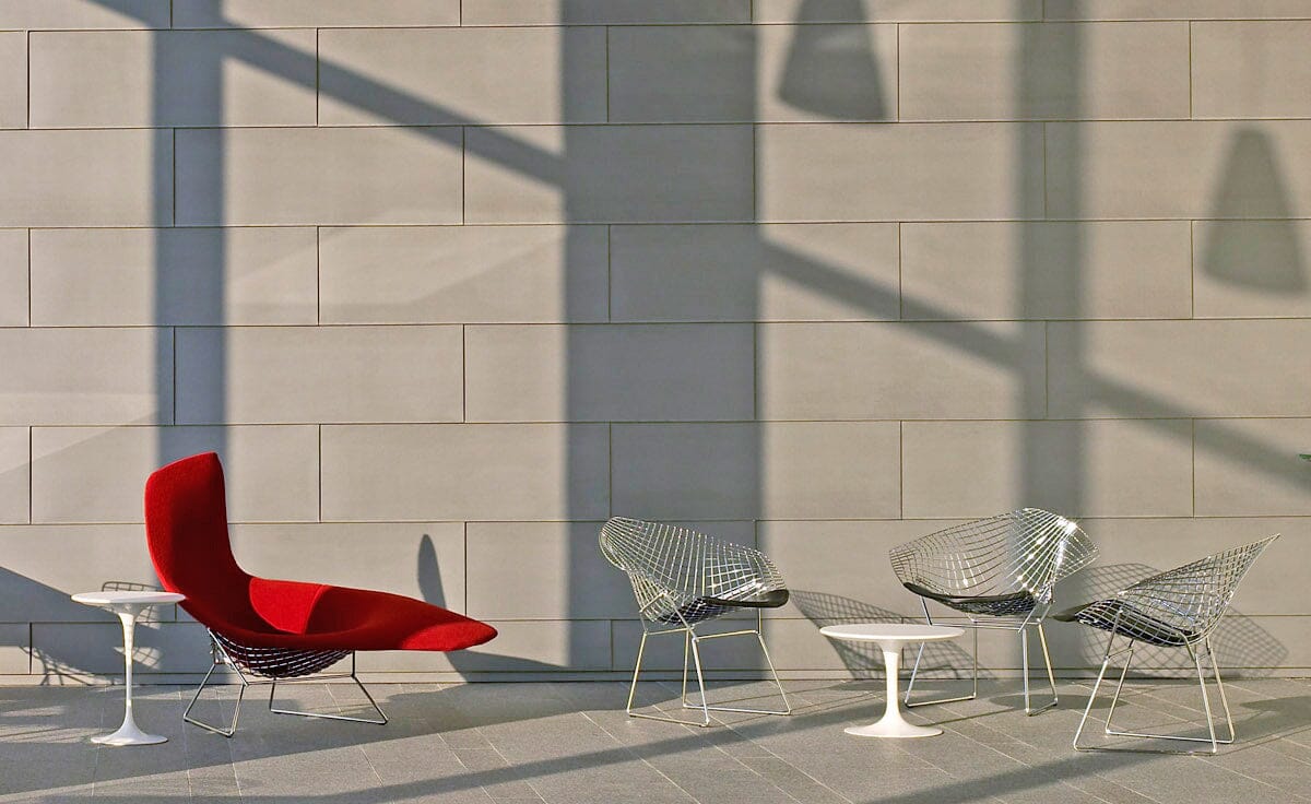 Bertoia Asymmetric Chaise With Full Cover lounge chair Knoll 