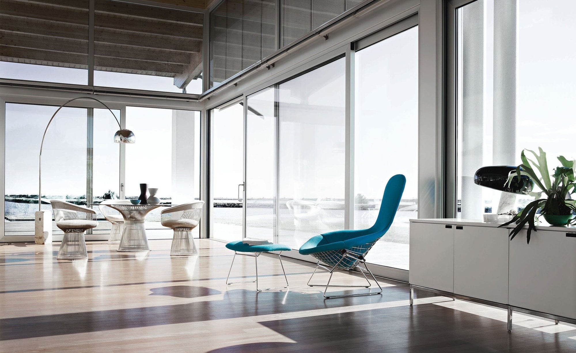 Bertoia Bird Chair and Ottoman lounge chair Knoll 