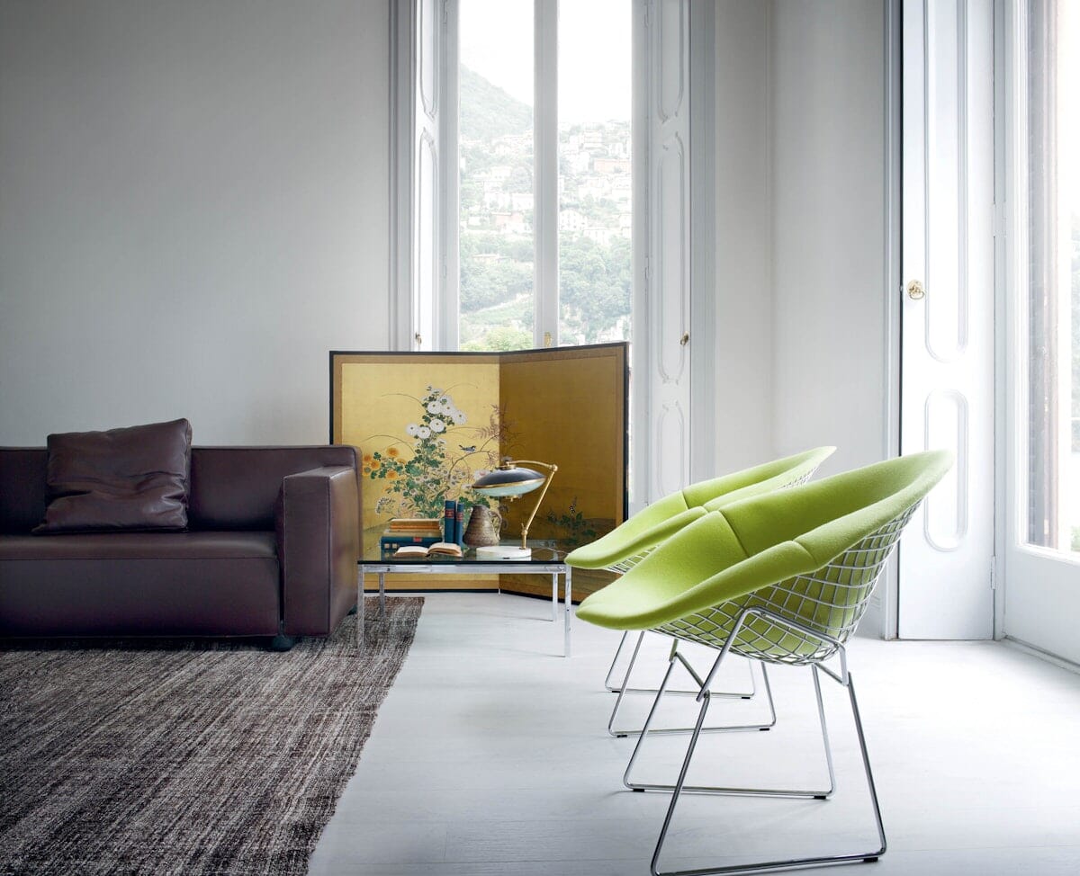 Bertoia Small Diamond Chair with Full Cover lounge chair Knoll 
