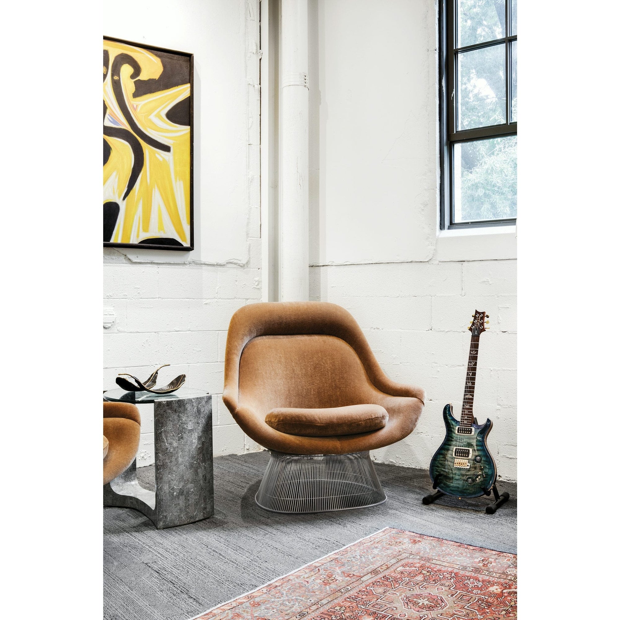 Platner Polished Nickel Easy Chair lounge chair Knoll 