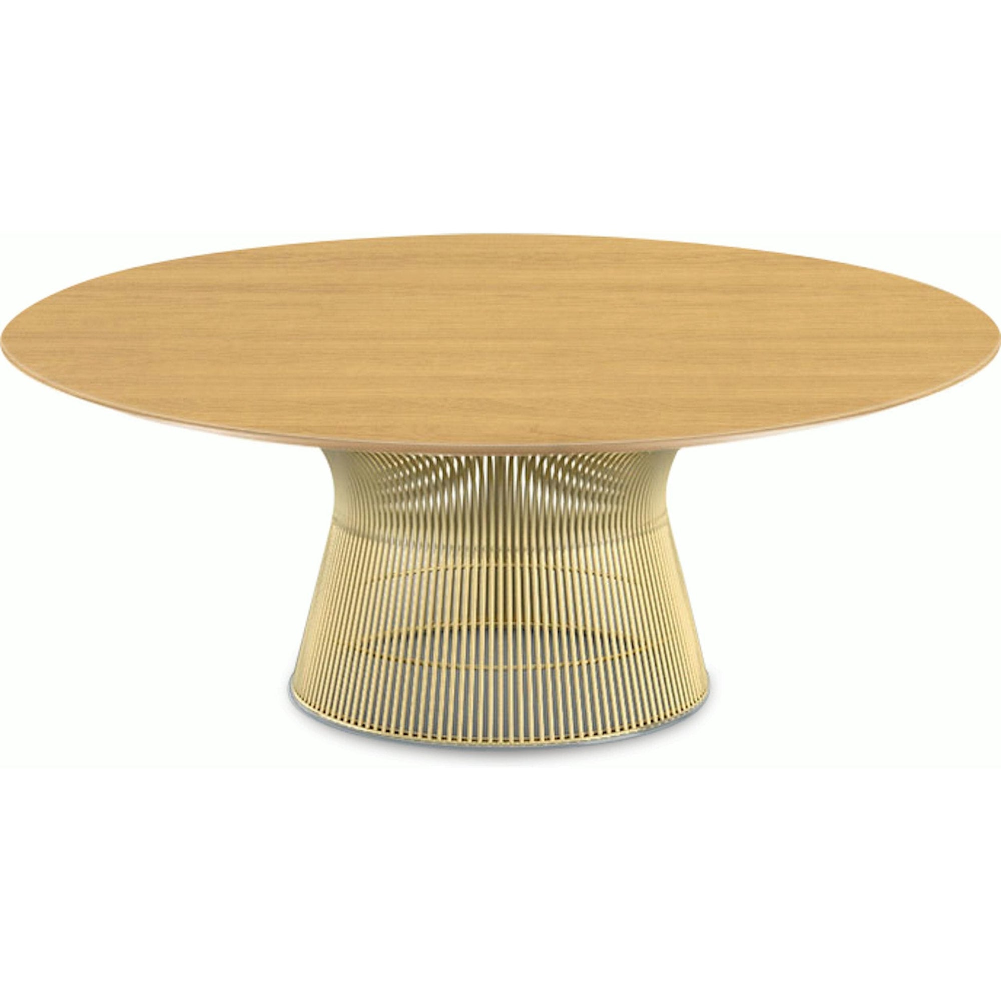 Platner Coffee Table - 42" in Gold Coffee Tables Knoll 18K Gold plated Light Oak 