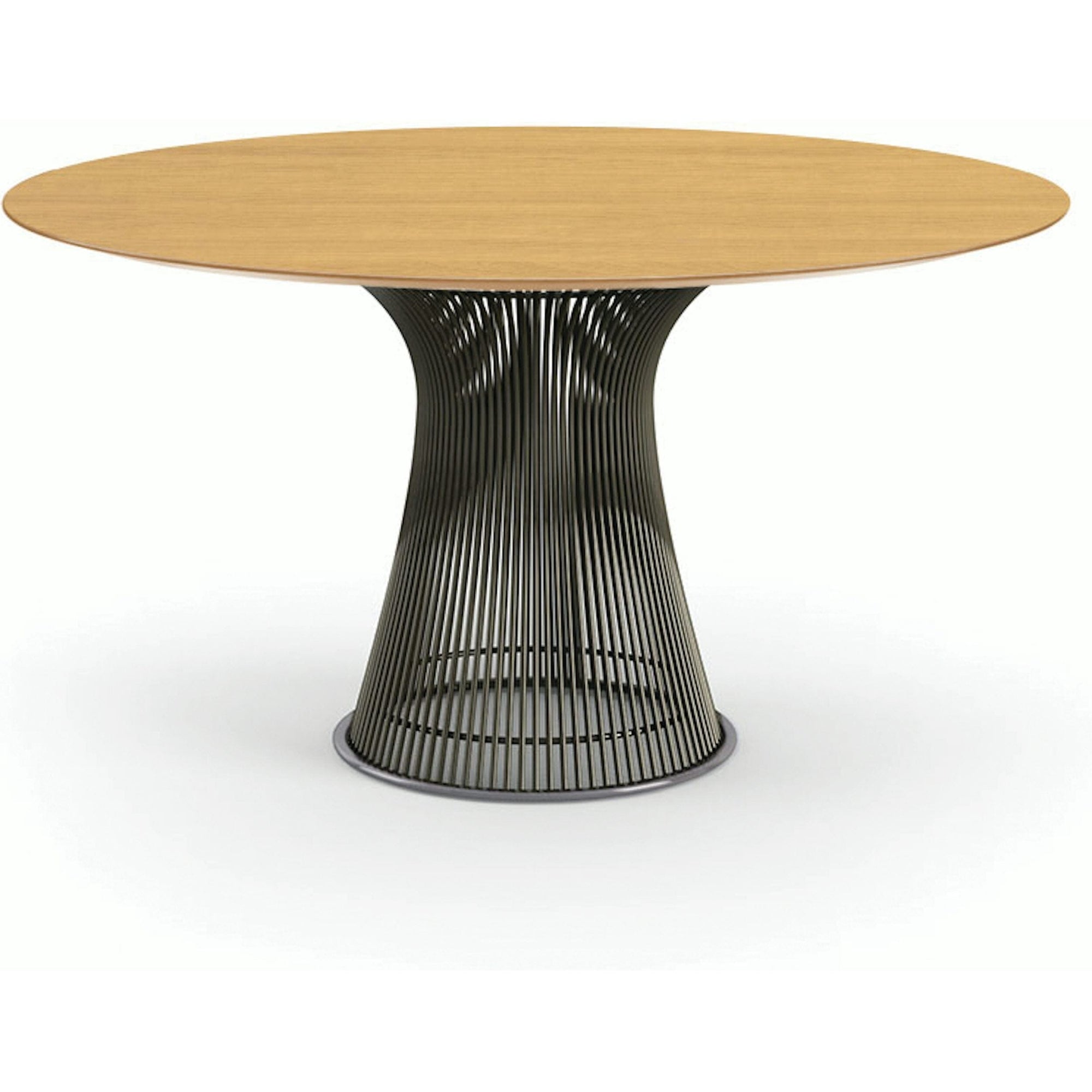 Platner Dining Table - 54 Inch Dining Tables Knoll Metallic Bronze Light Oak 