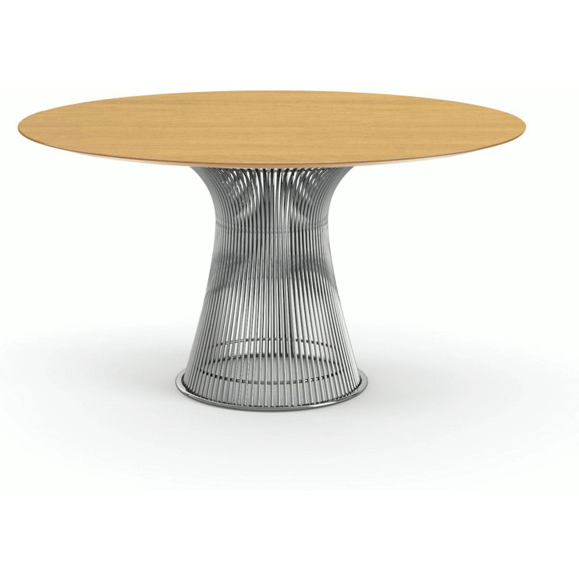Platner Dining Table - 54 Inch Dining Tables Knoll Polished Nickel Light Oak 
