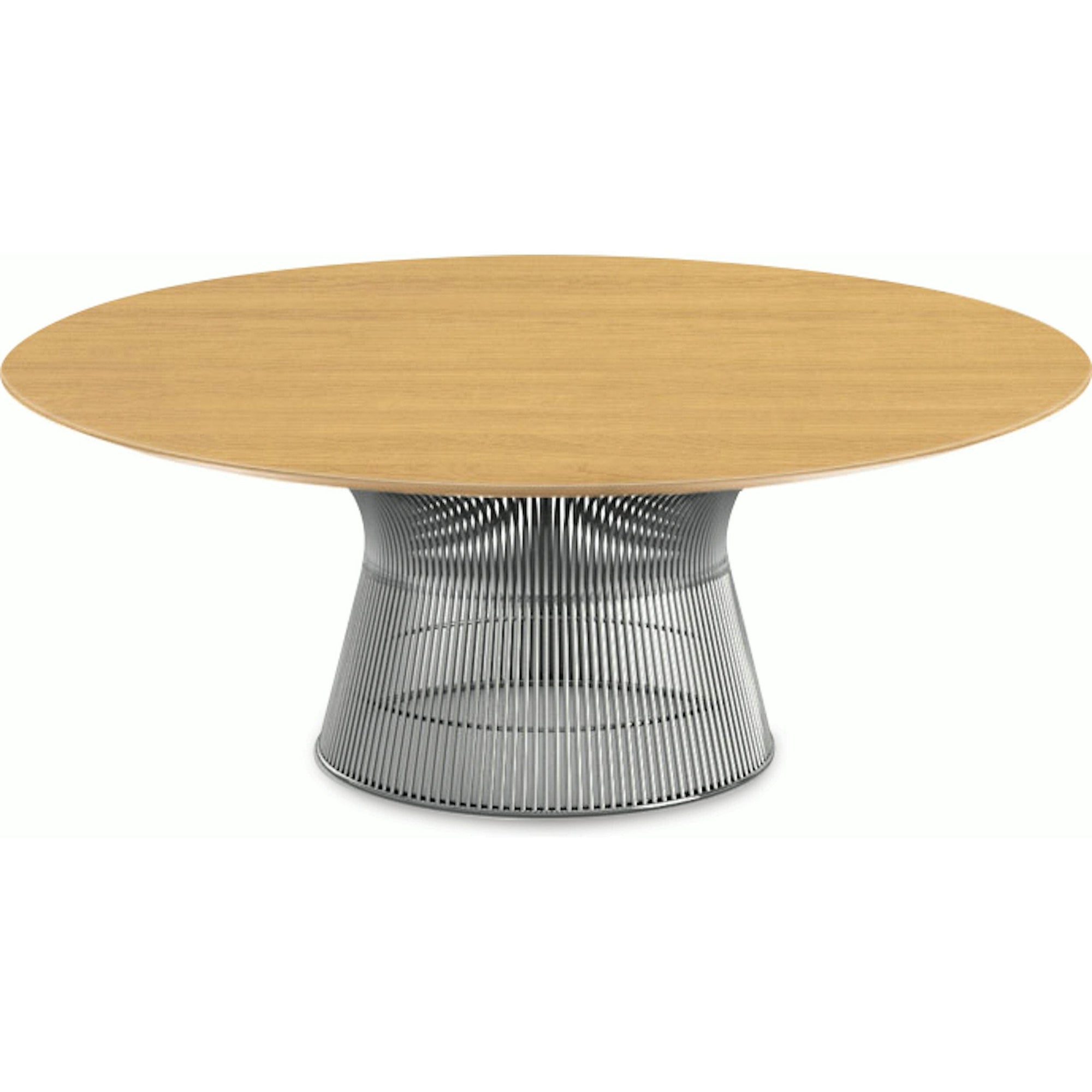 Platner Nickel 42" Coffee Table Coffee Tables Knoll Light Oak 
