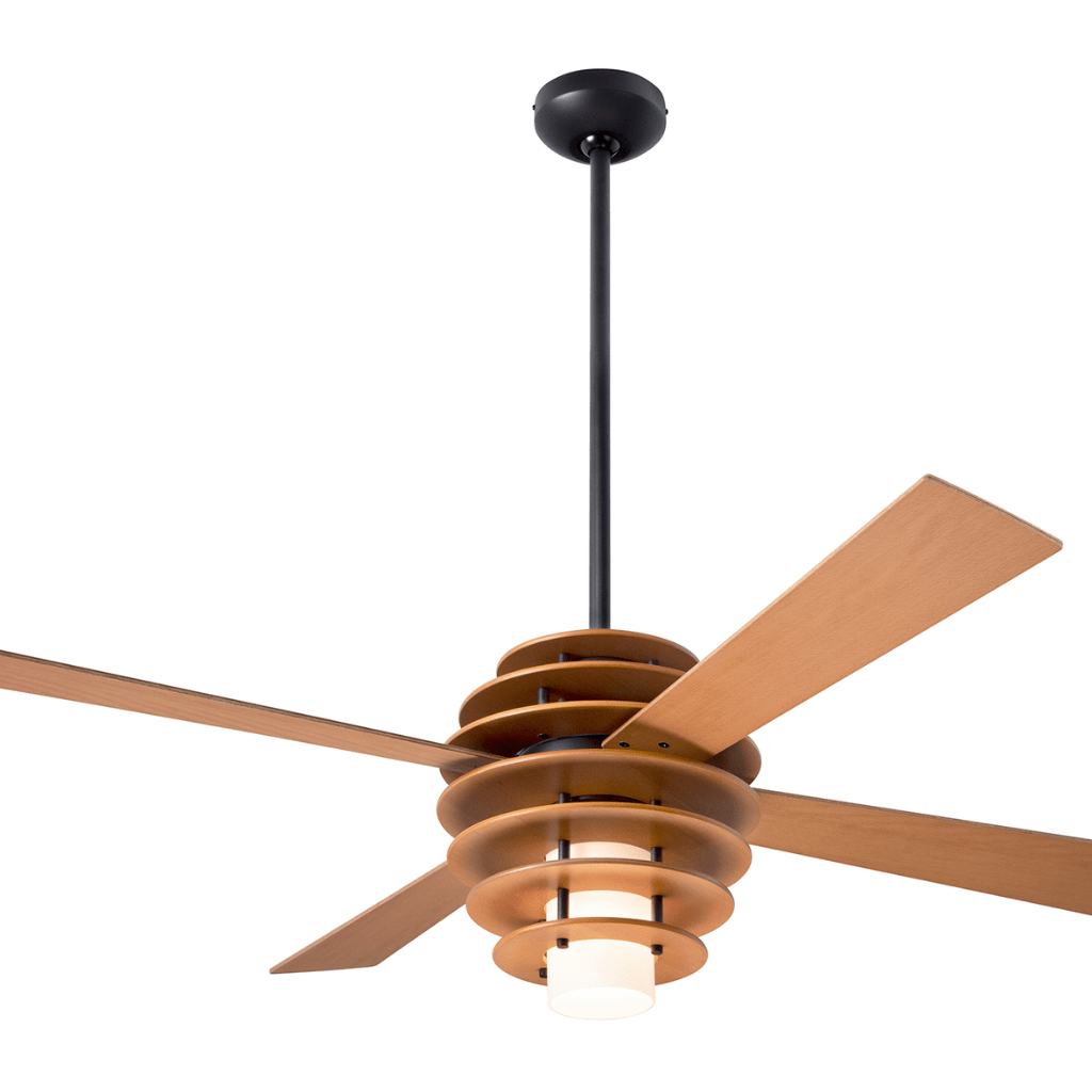 Stella Ceiling Fan Ceiling Fans Modern Fan Co Maple/Dark Bronze 002 Fan and Light - 3 wires 
