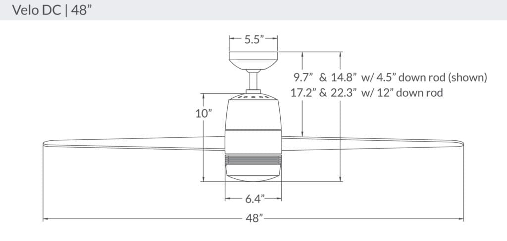 Velo DC Ceiling Fan Ceiling Fans Modern Fan Co 