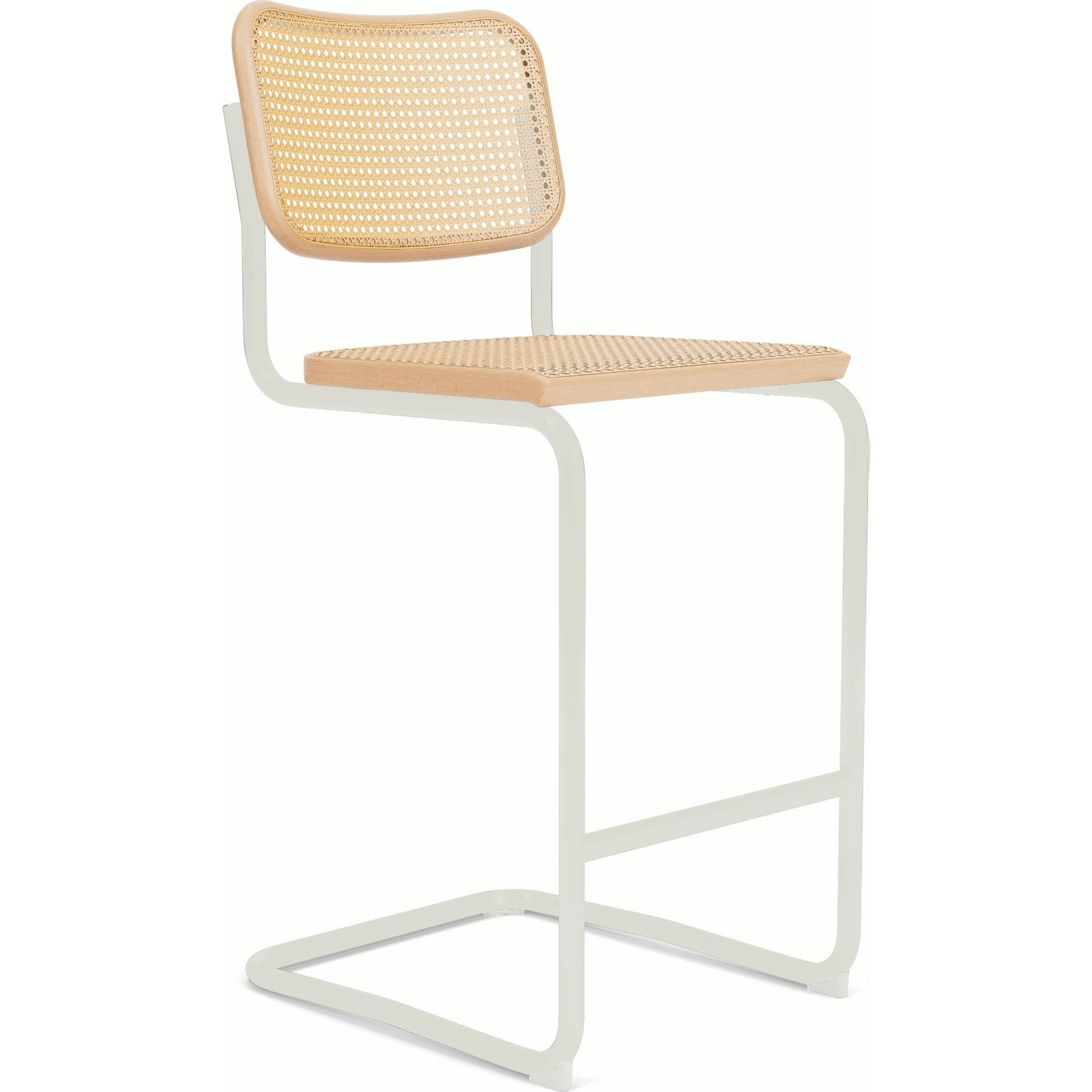 Cesca Stool–Cane Seat & Back Stools Knoll Bar Height Natural Beech White