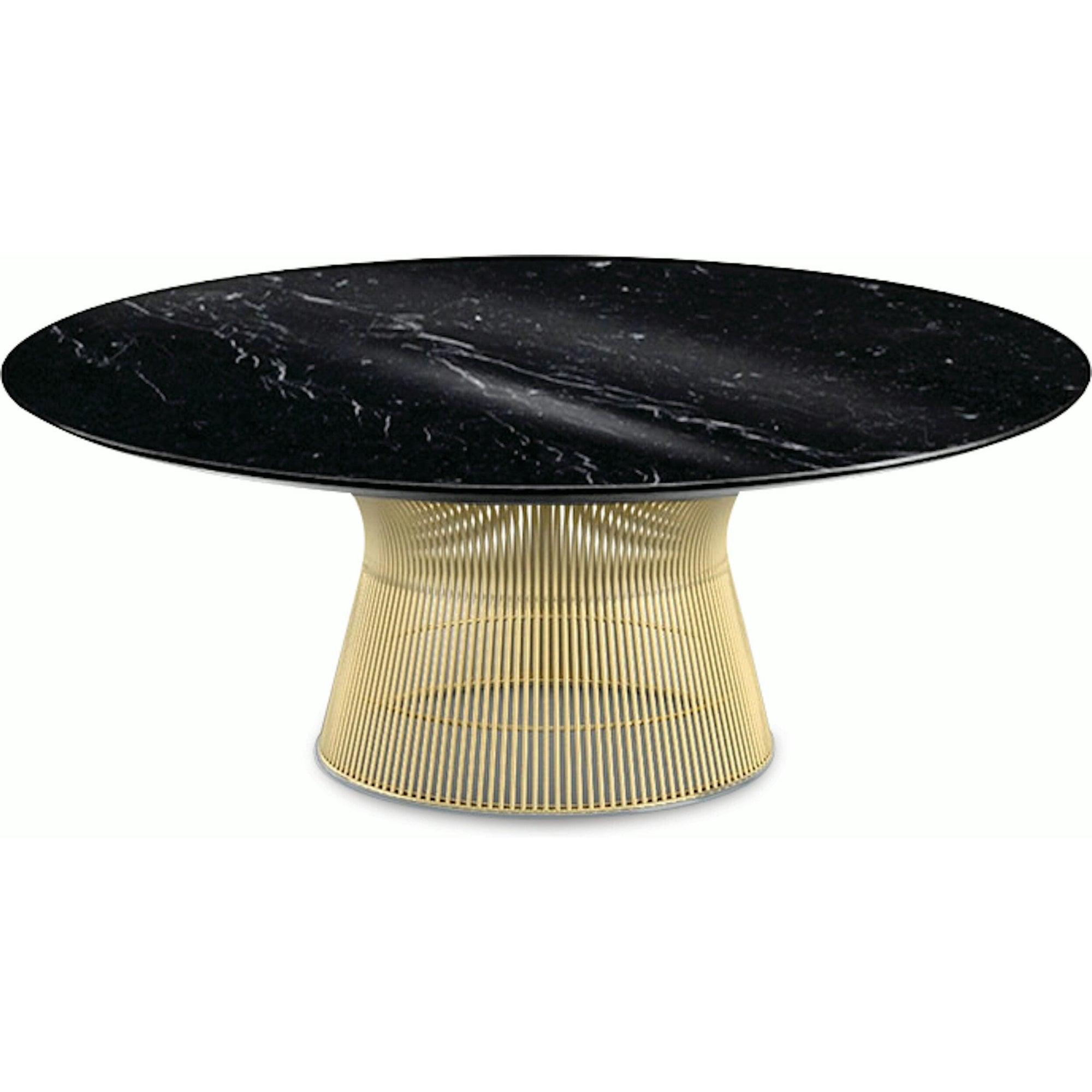 Platner Coffee Table - 42" in Gold Coffee Tables Knoll 18K Gold plated Nero Marquina marble, Polished finish 