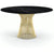 Platner Dining Table - 54 Inch Dining Tables Knoll 18K Gold Plated Nero Marquina marble, Shiny finish 