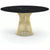 Platner Dining Table - 54 Inch Dining Tables Knoll 18K Gold Plated Nero Marquina marble, Satin finish 
