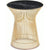 Platner Side Table - Gold side/end table Knoll 18K Gold plated Nero Marquina marble, Shiny finish 