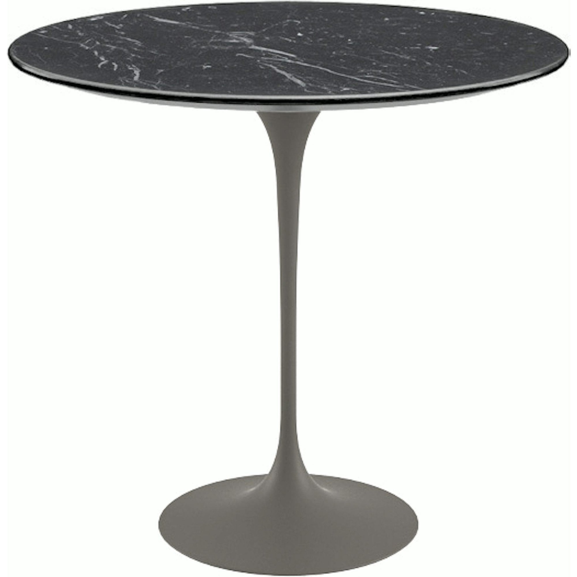 Saarinen Side Table - 22” Oval side/end table Knoll Grey Nero Marquina marble, Satin finish 