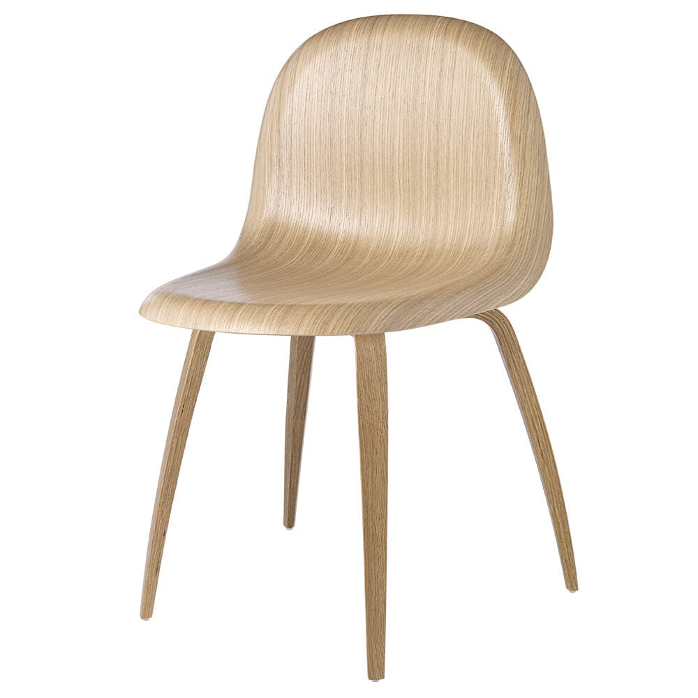 3D Dining Chair - Wood Base Dining Chair Gubi Oak 