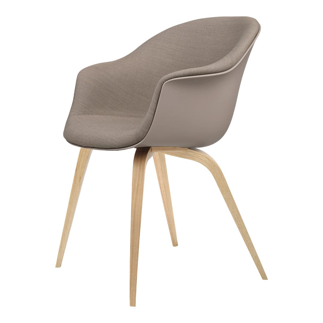 Bat Wood Base Dining Chair - Front Upholstered Chairs Gubi 