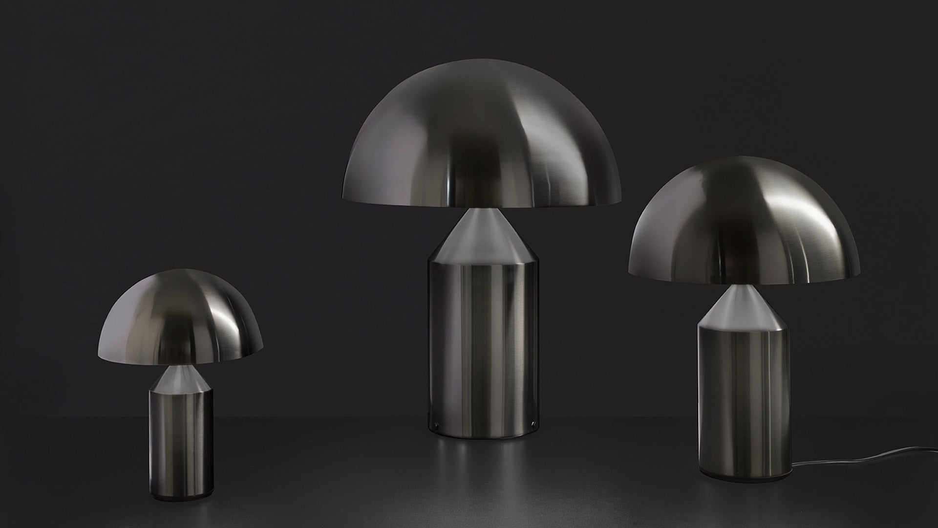 Atollo Nickel Table Lamp Table Lamps Oluce 
