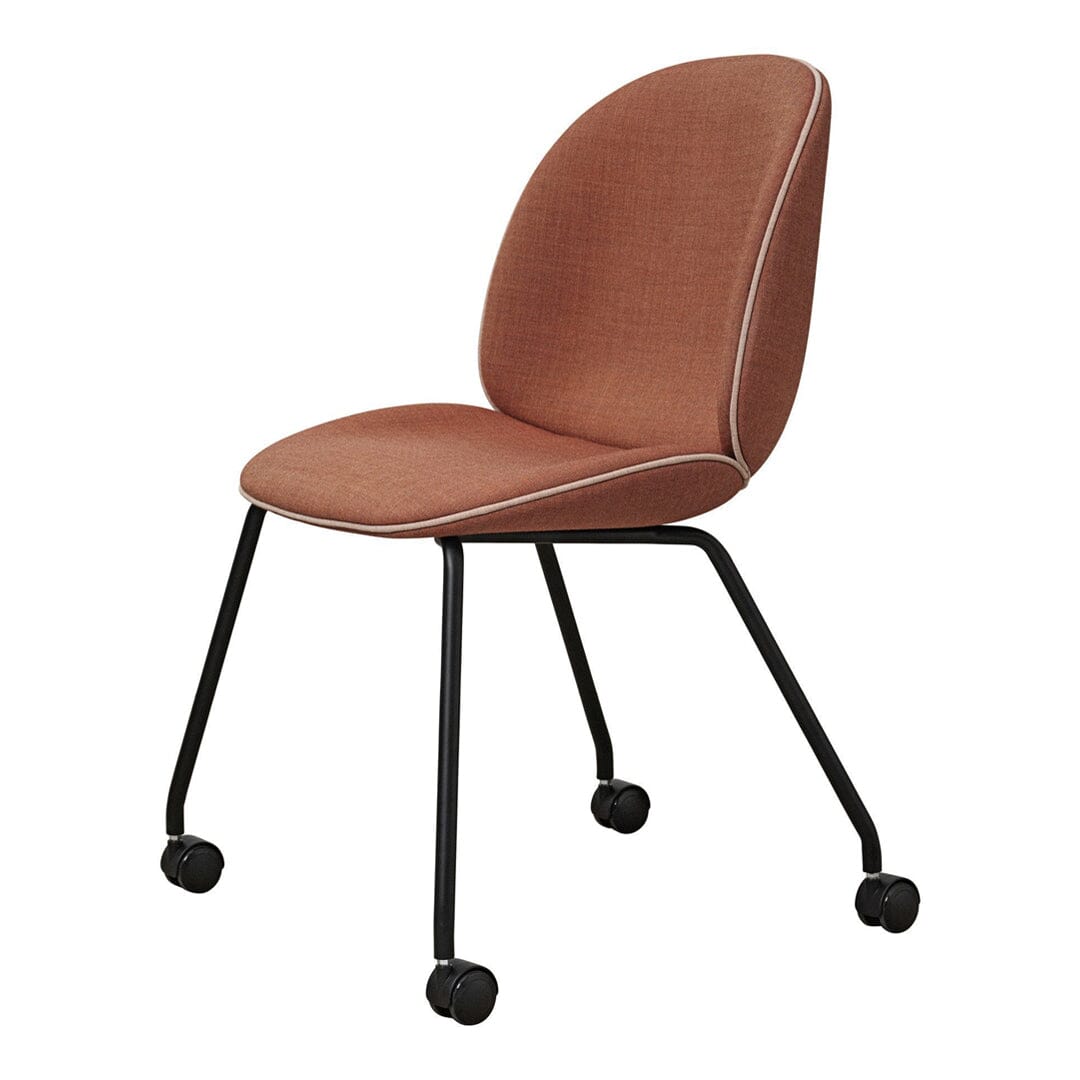 Beetle Meeting Chair 4 Legs with Castors - Fully Upholstered Chairs Gubi 