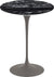 Saarinen Side Table - 16" Round side/end table Knoll Grey Portoro marble, Shiny finish 