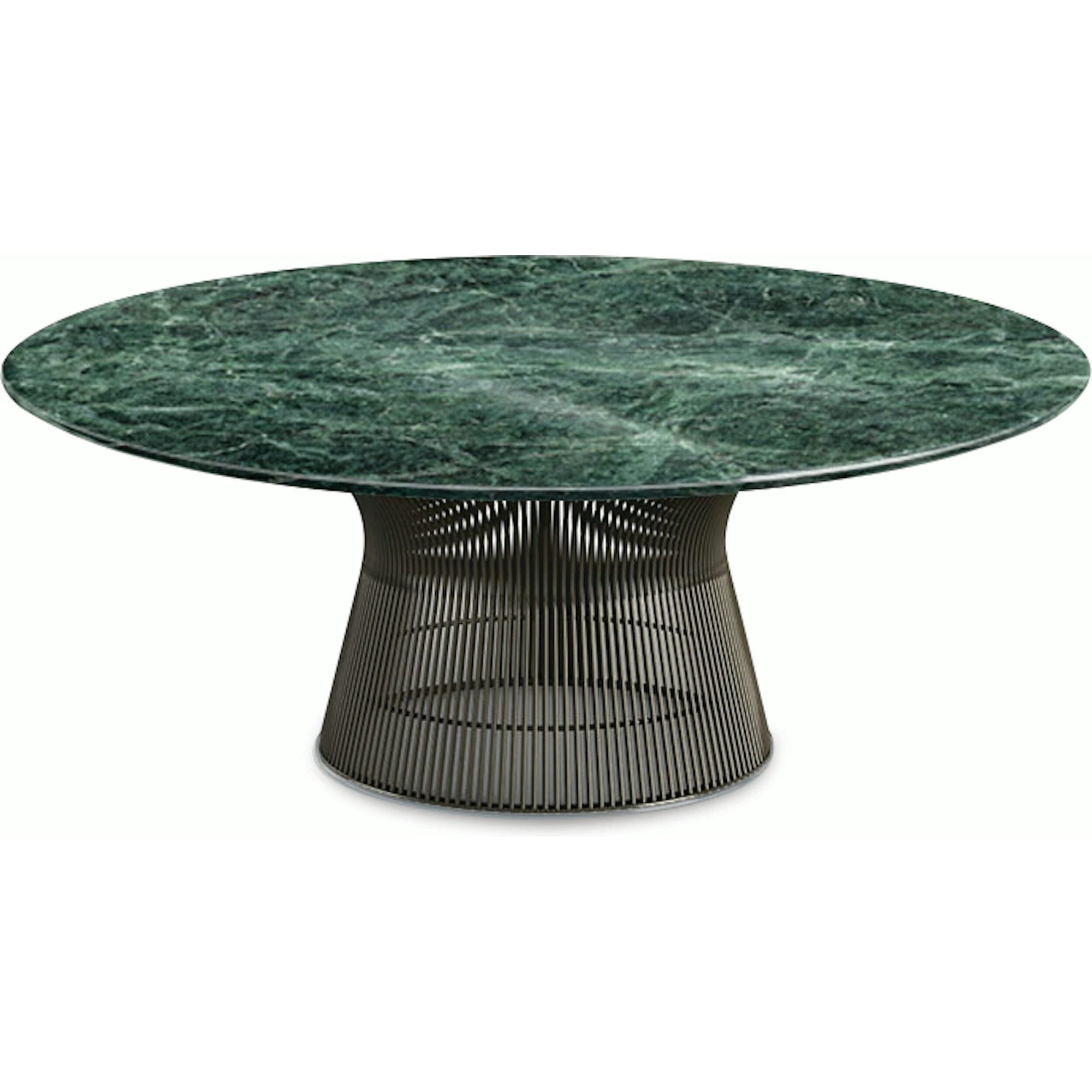 Platner Bronze 42" Coffee Table Coffee Tables Knoll Polished Finish Verdi Alpi Marble Top: Green 