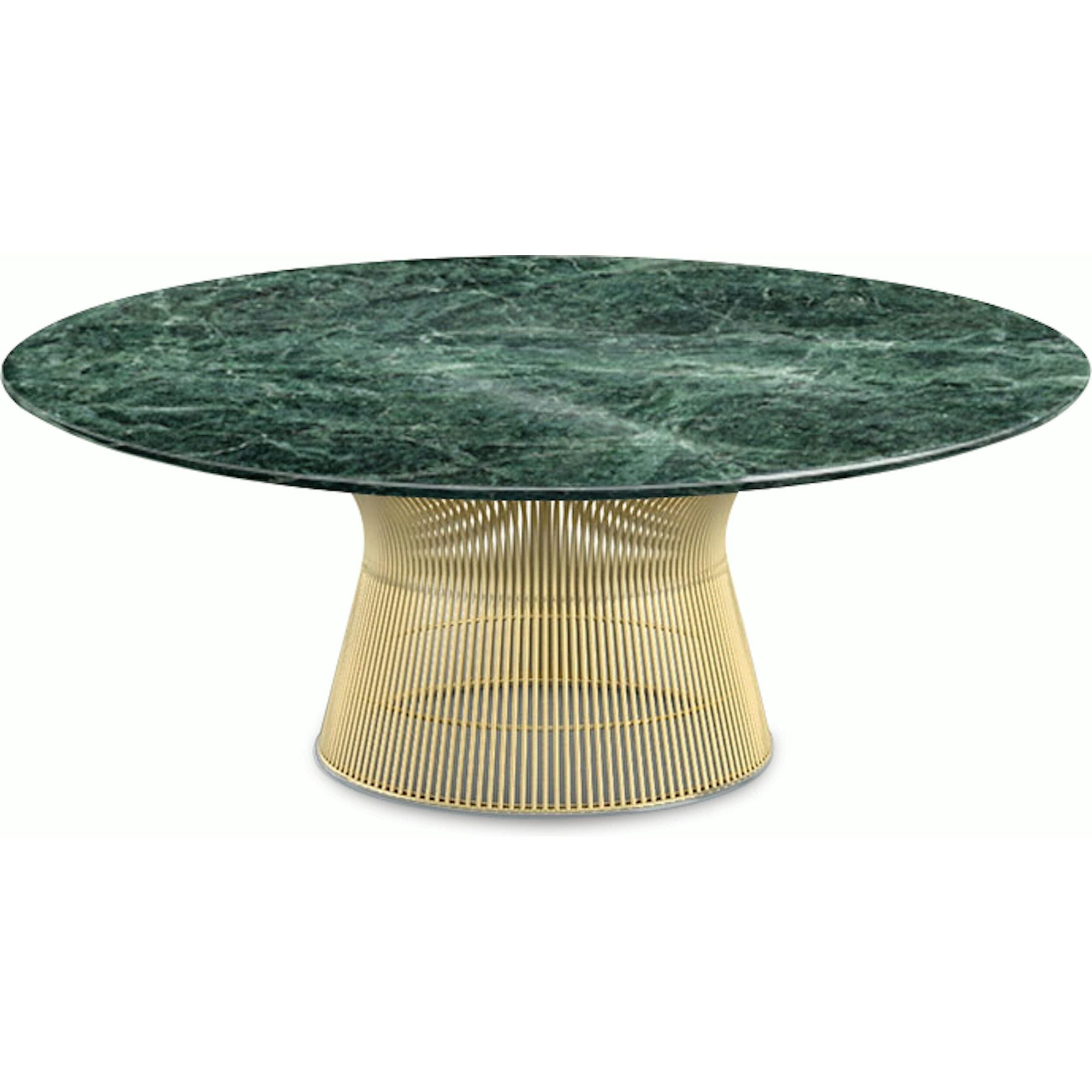 Platner Coffee Table - 42" in Gold Coffee Tables Knoll 18K Gold plated Verde Alpi marble, Polished finish 