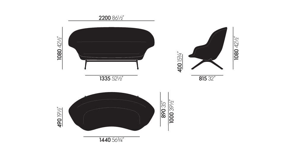 Abalon Sofa Sofa Vitra 