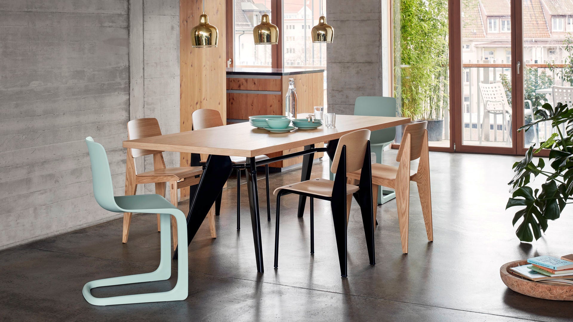 Prouve Em Table Wood Dining Tables Vitra 