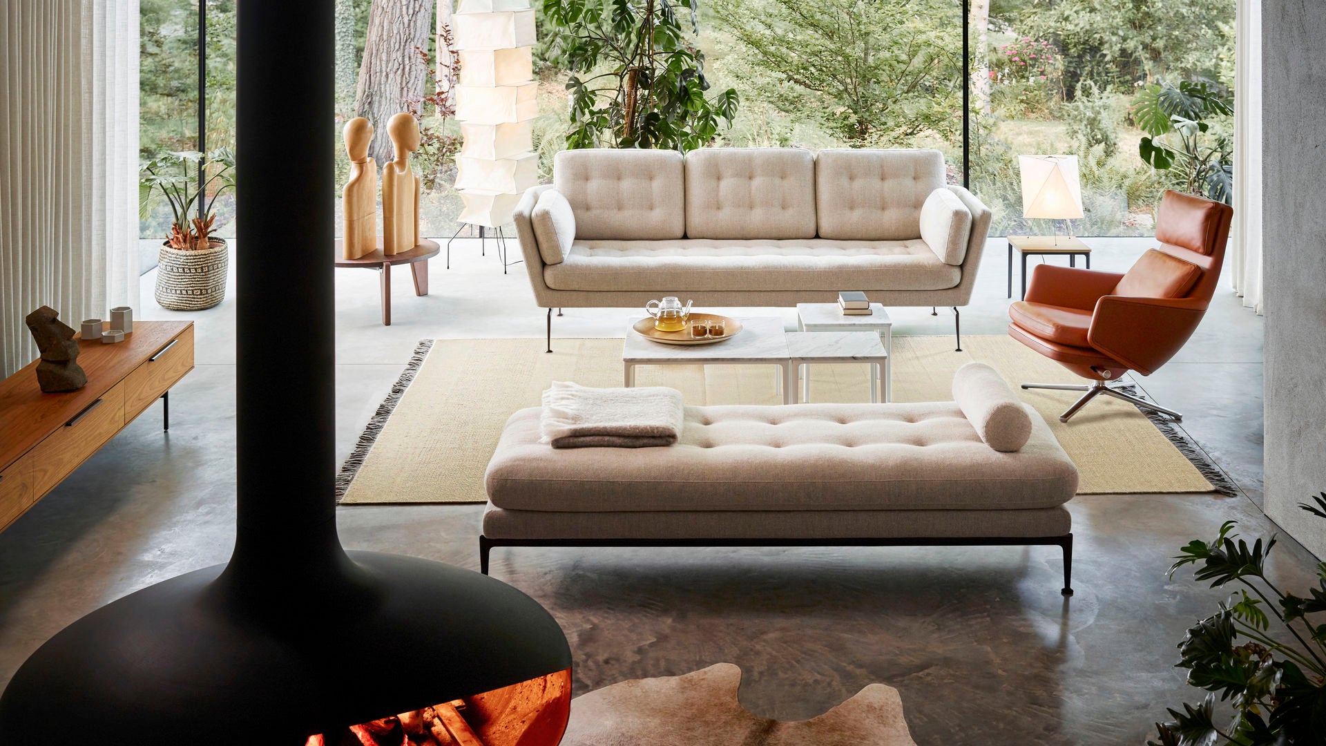 Suita Three-Seater Sofa with Tufted Cushions